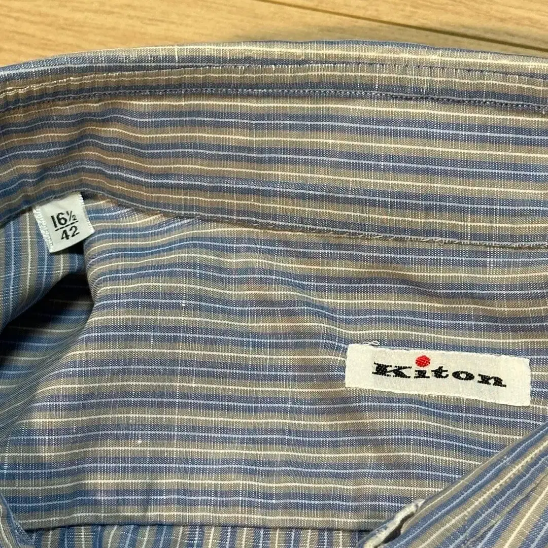 키톤 kiton 스트라이프 린넨 코튼 셔츠