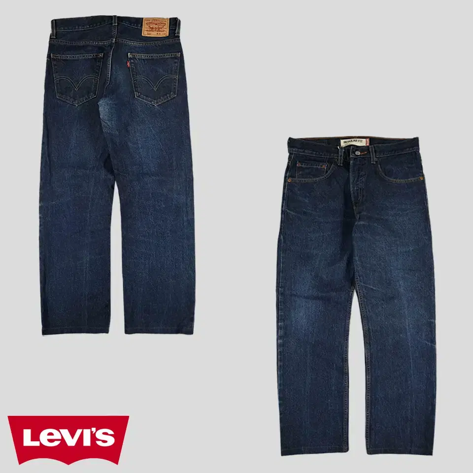 Levi's 00S 505 Jin Blue Wash Indigo Regular Straight Fit Jeans Denim Pants