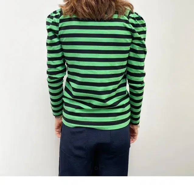 Ganni 가니 Stripe cotton jersey top