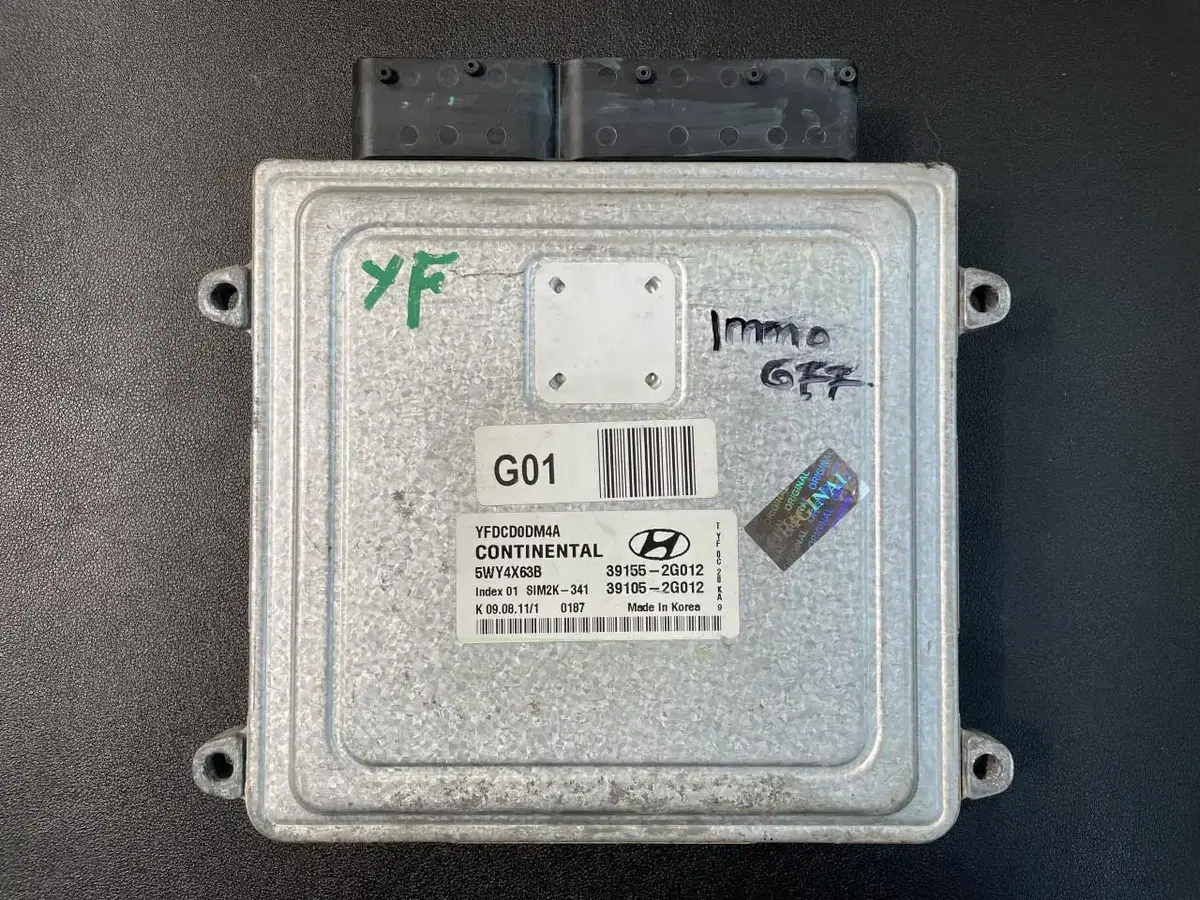 YF소나타 가솔린 ECU 39155-2G012, 39105-2G012