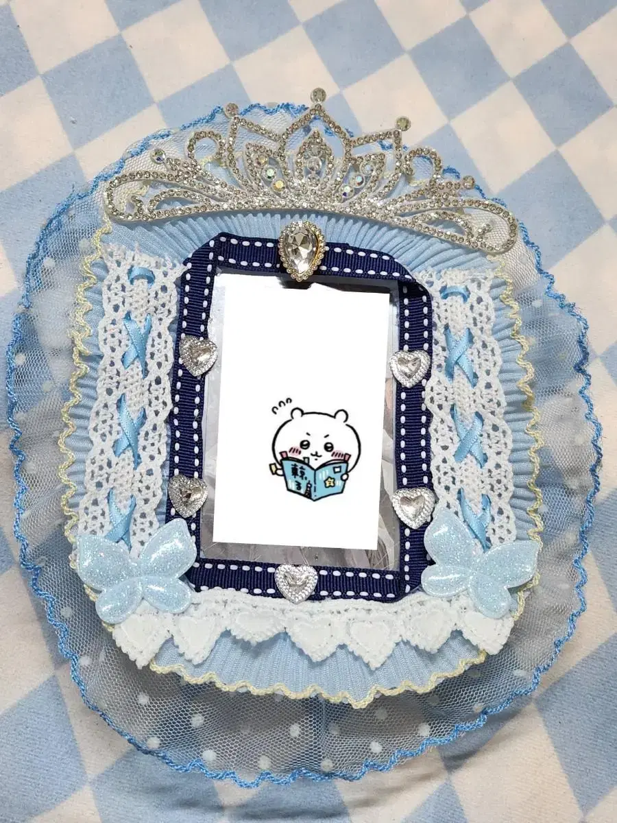 Ribbon Lace Topknot bloo photocard Holder