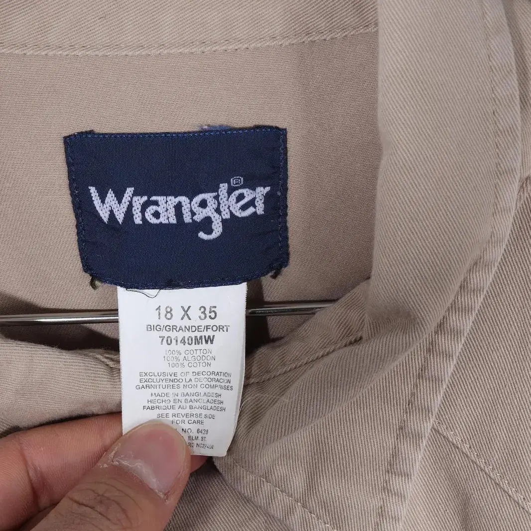 [xl] wrangler 베이지색 워크셔츠