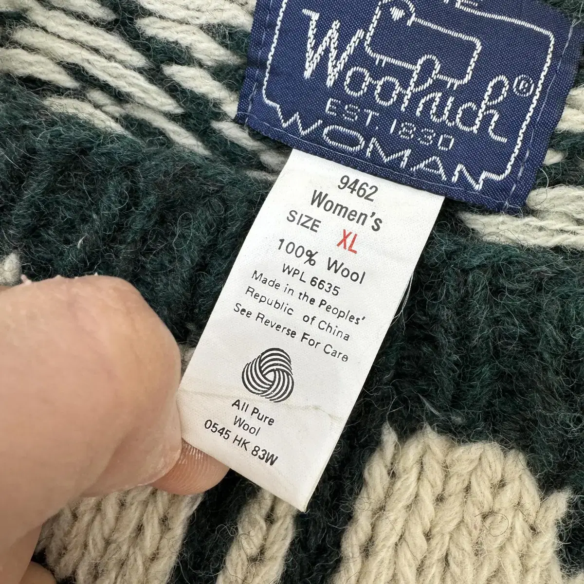 L~XL WOOLRICH 울리치 빈티지 라운드 케이블 니트