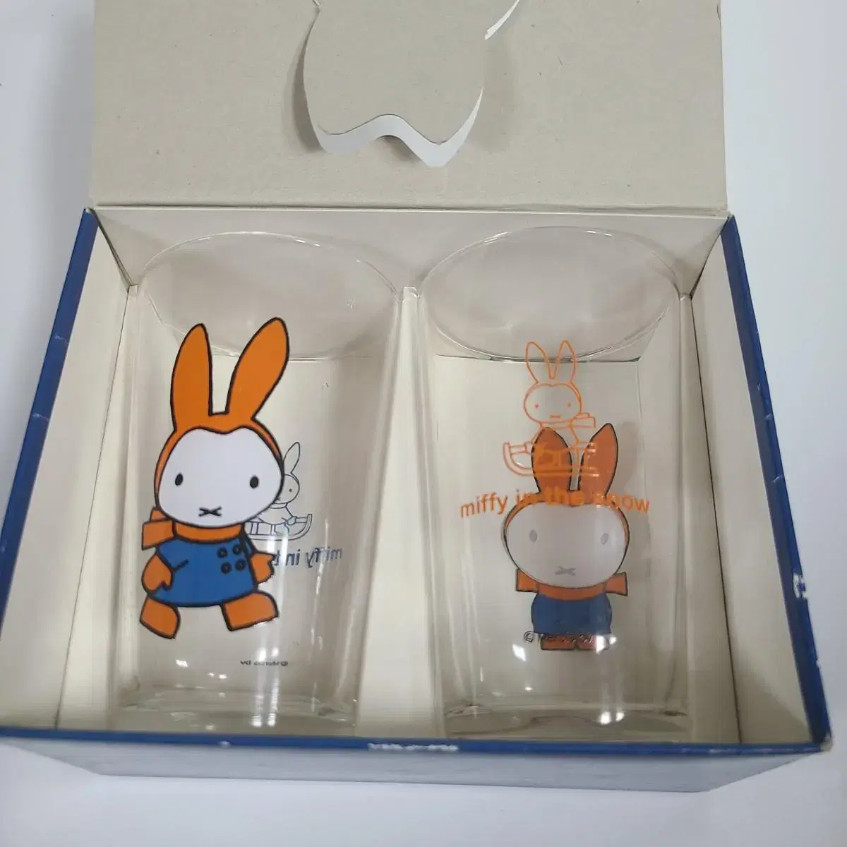 고전 유리컵 유리잔 miffy 미피 캐릭터 굿즈 피규어 인형 머그컵 세트