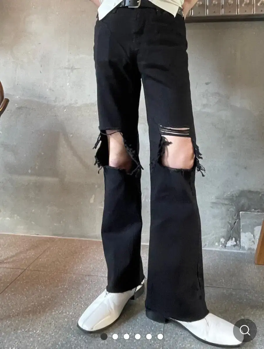 Wish Rock Chic Cut Damage Bootcut Pants for sale