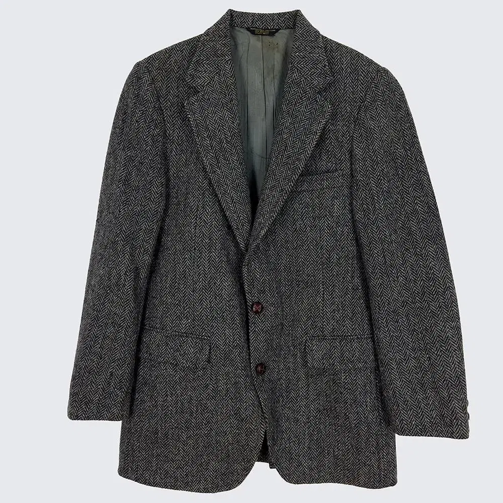 [Men's 90] Harris Tweed Herringbone Blazer Jacket My Wool (18570)