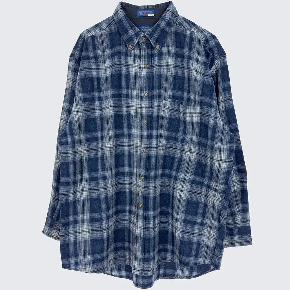 [Men's Overfit] Pendleton USA Check Shirt Southern Wool Vintage (18592)