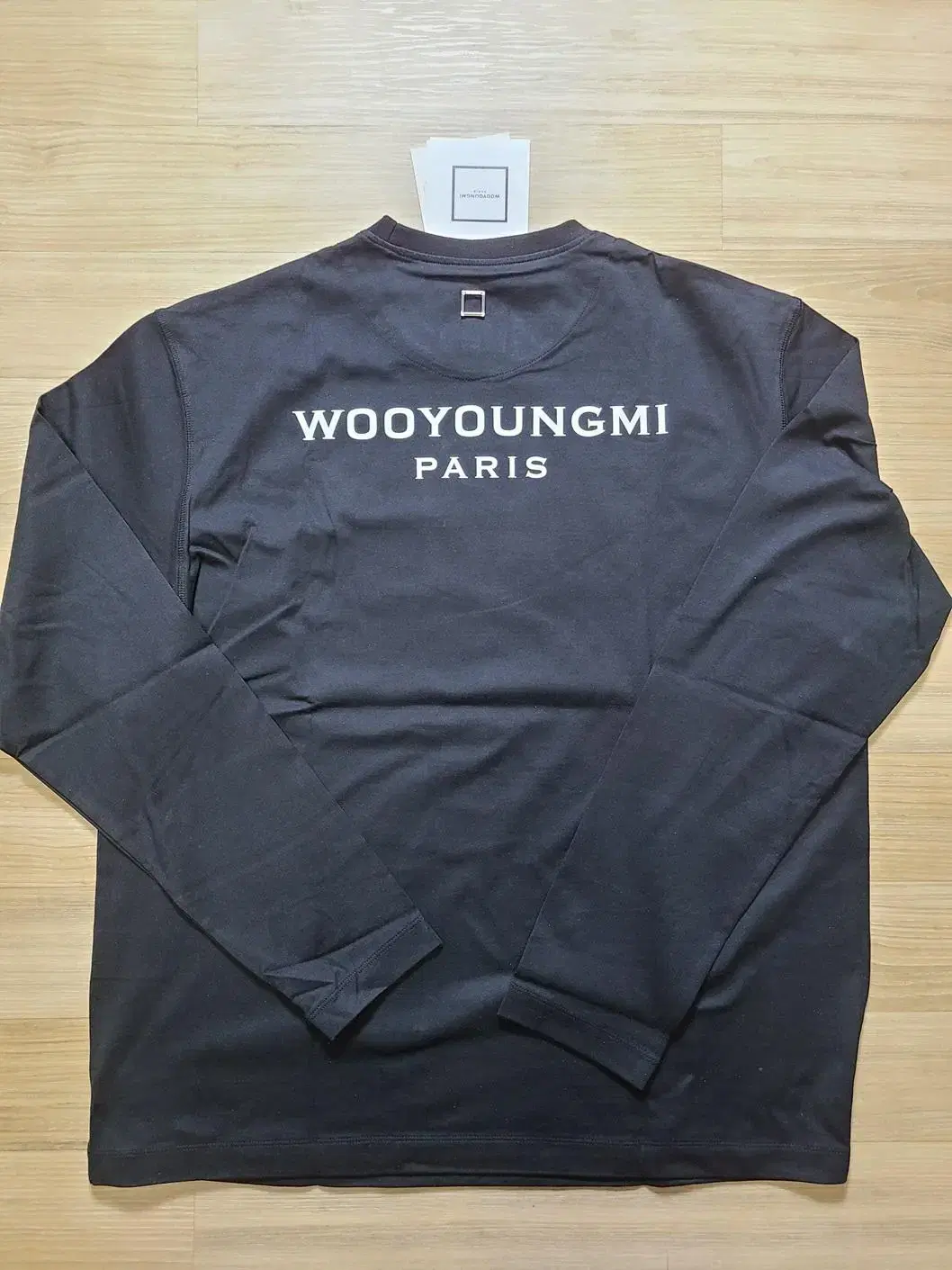 [Genuine/New] Wooyoung MI 23FW Black Cotton Back Logo Long Sleeve T-Shirt