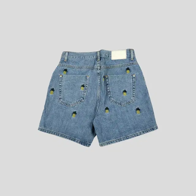 자라 베이직 Z1975 DENIM 연청 파인애플 자수패턴 청반바지 하프