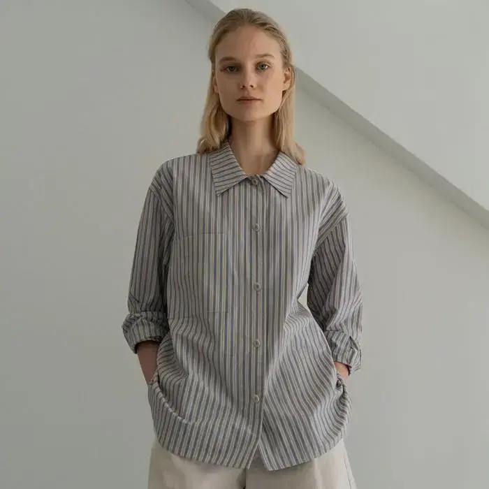 낫띵리튼 majida stripe shirts