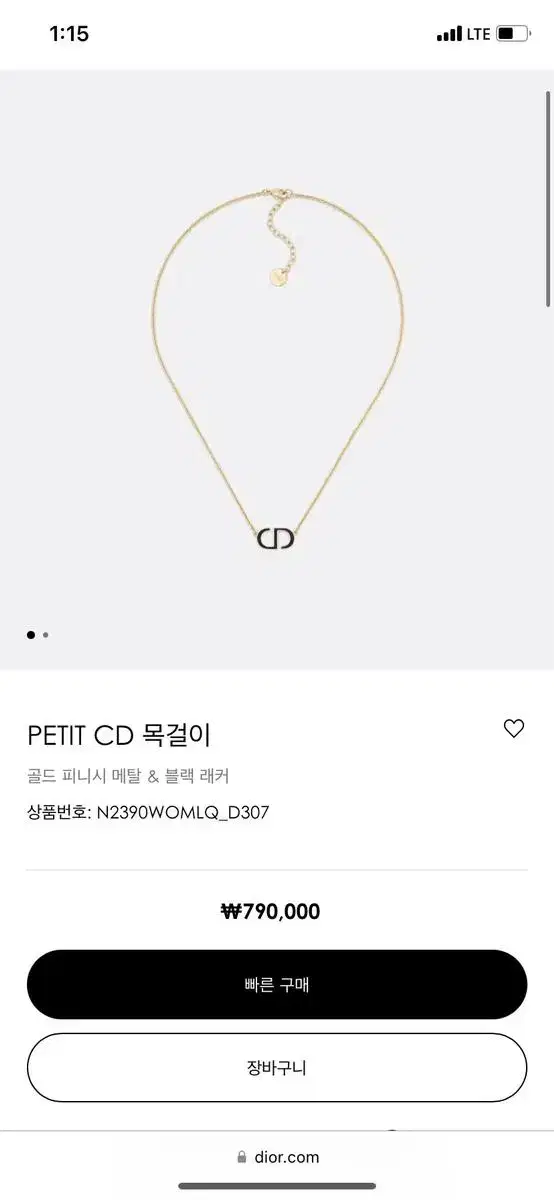 디올 PETIT CD 목걸이