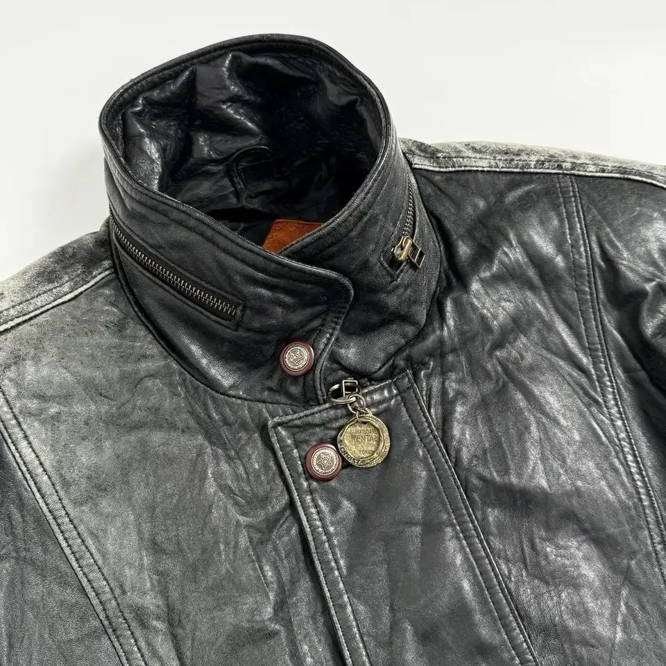 vintage aging leather bomber jacket