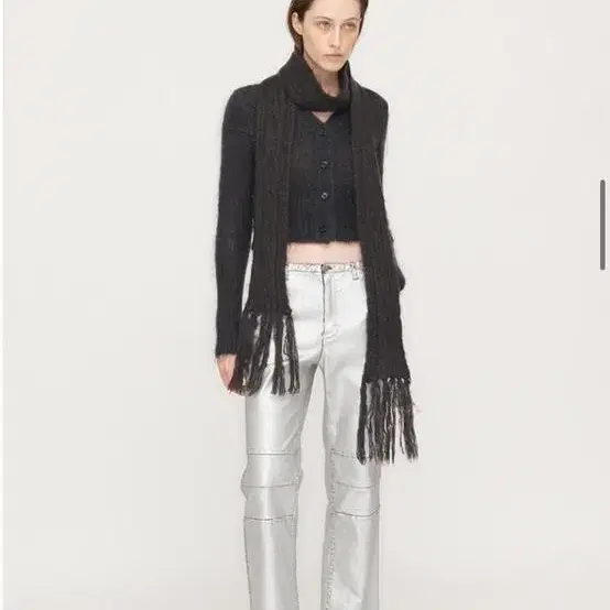 더오픈프로덕트 silver paneled pant