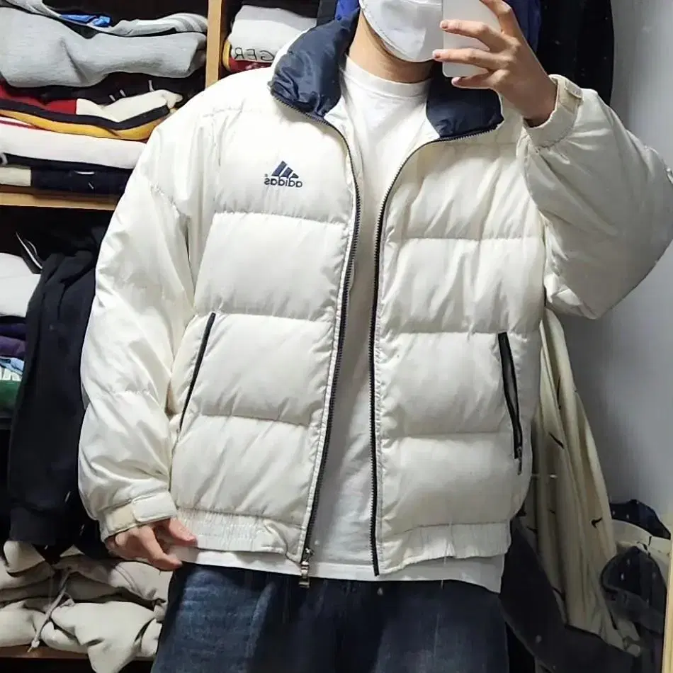 Adidas Old School White Puffer Short Puffer Jacket