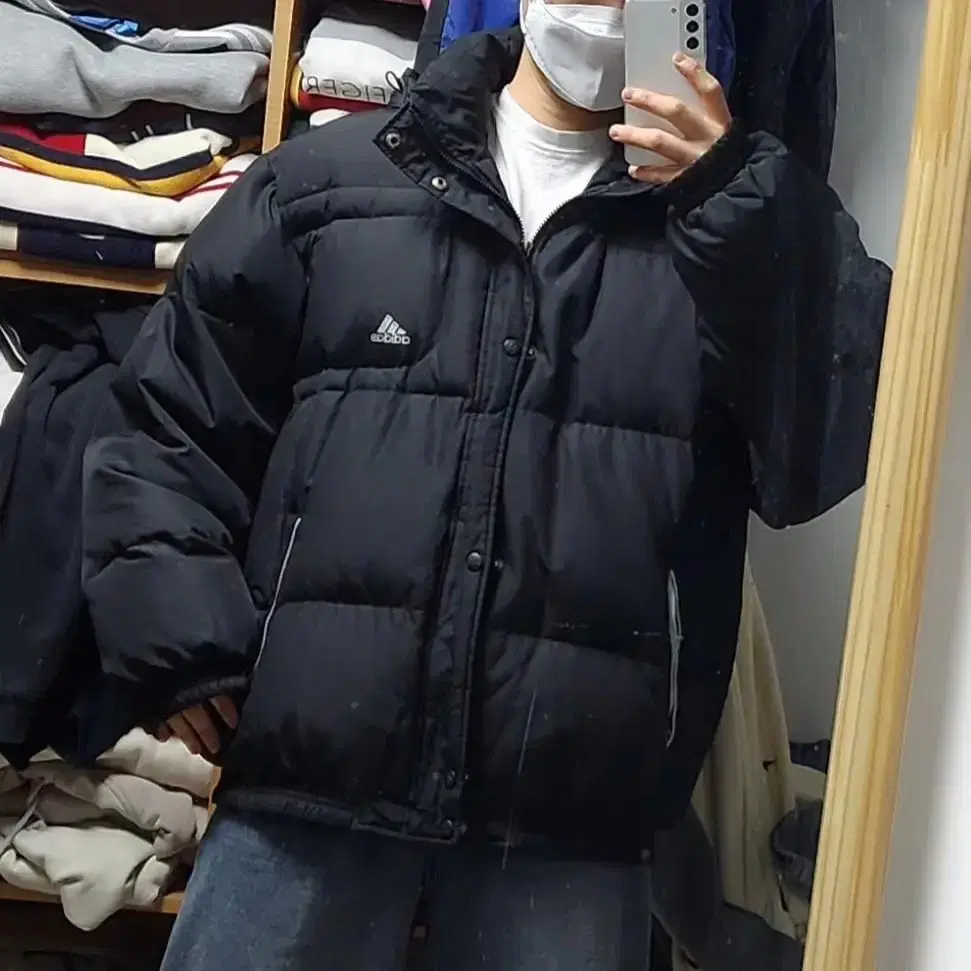 Adidas Old School Black Short Puffer Jacket