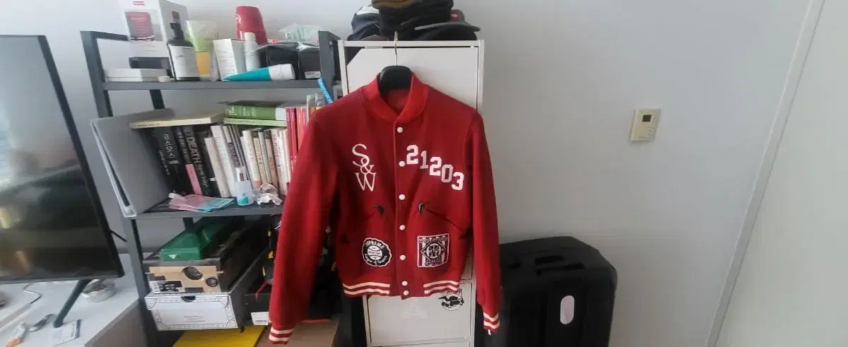 [S] 09 fw supreme w-taps varsity jacket