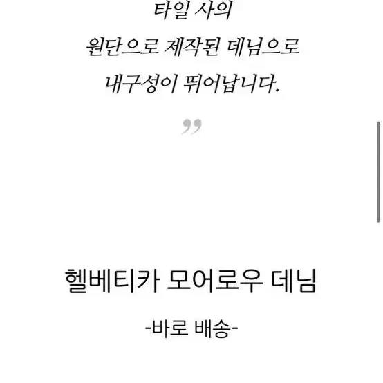 헬베티카 셀비지 데님