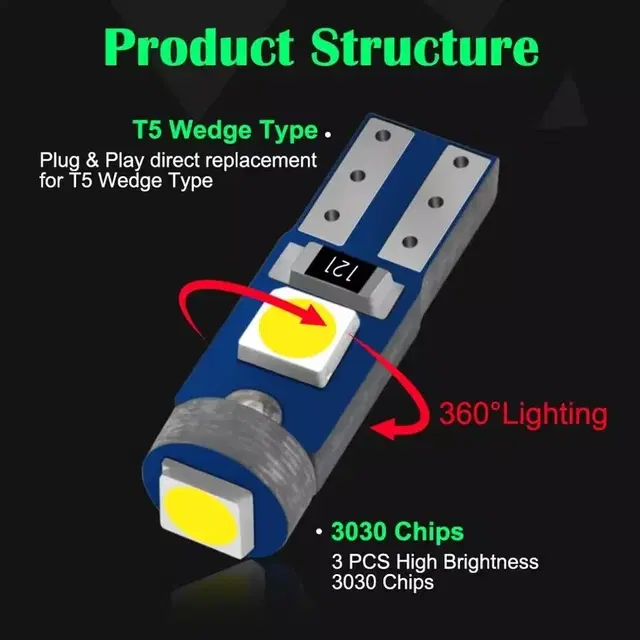 (새상품)T5 LED. 자동차조명,전자제품조명,악기등