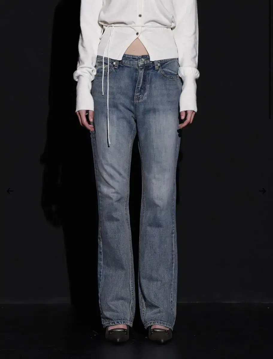 보헤미안서울 SEMI-BOOTS CUT DENIM PANTS L