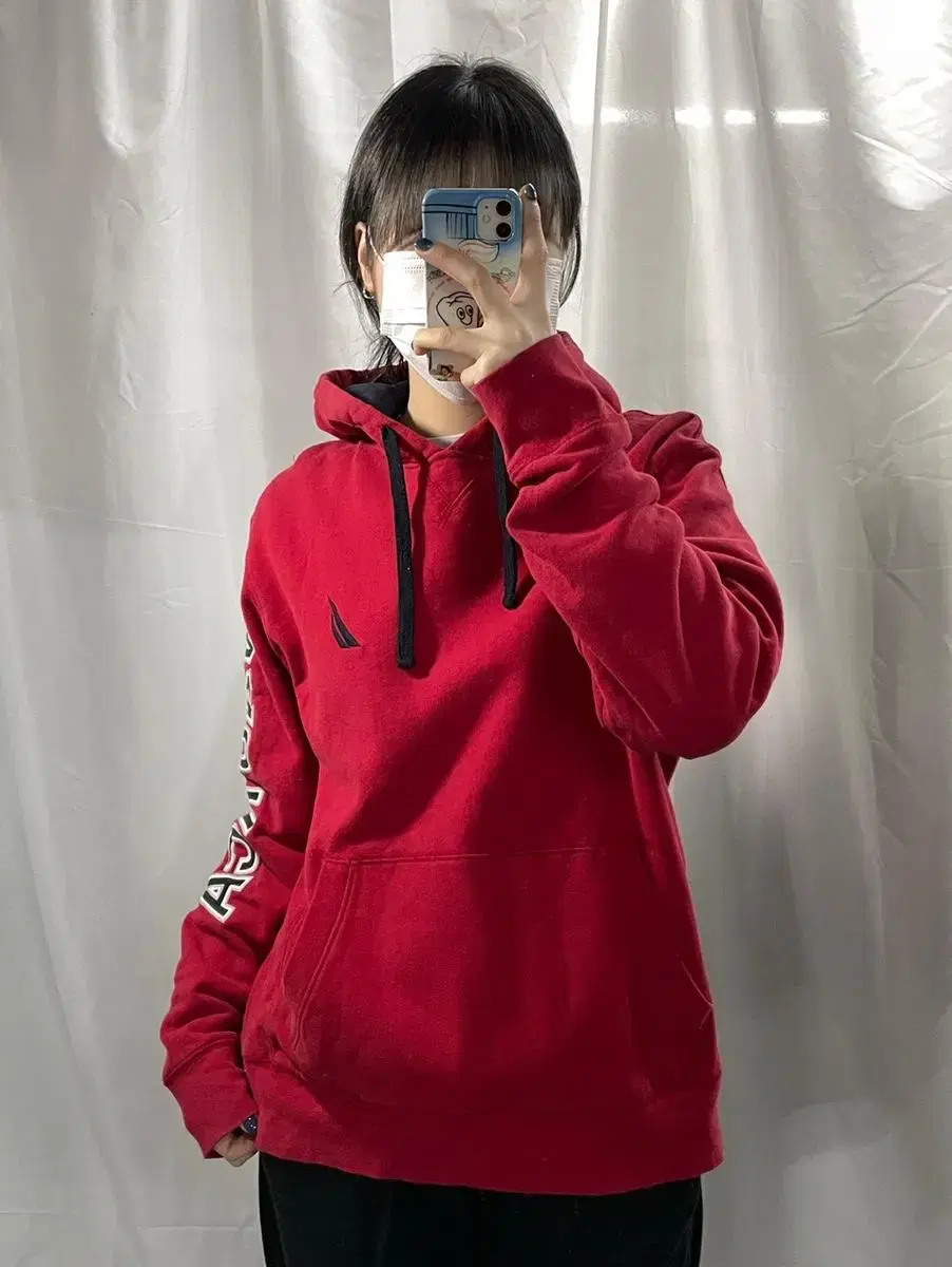 Nautica Red Overfit Hoodie M