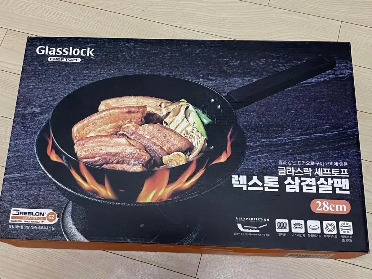 글라스락 렉스톤 삼겹살팬 28cm 새상품