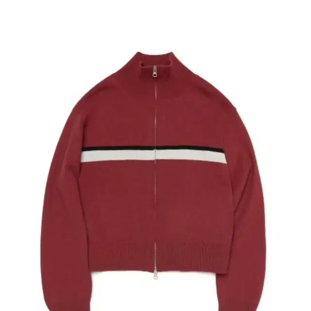 커렌트 HALF NECK SYMBOL KNIT ZIP UP [RED]