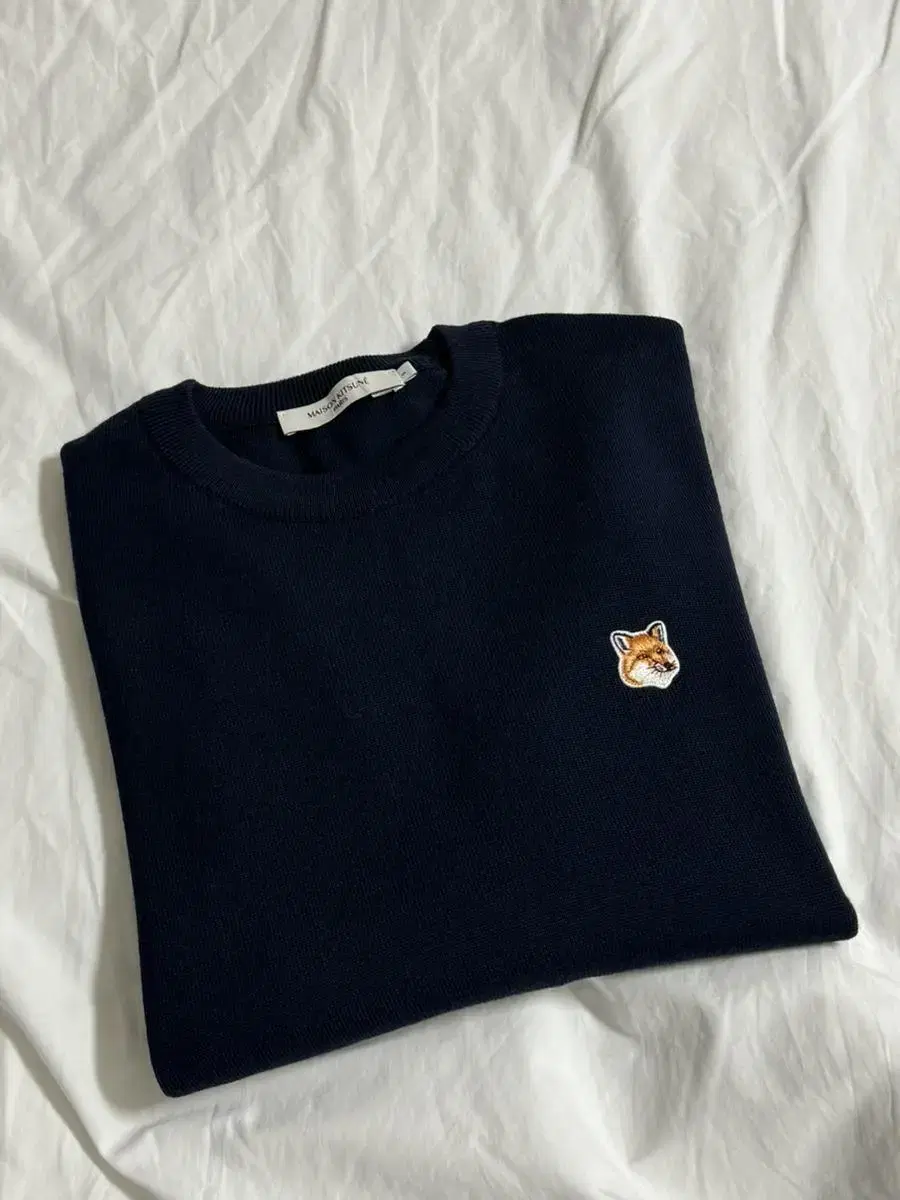 Maison Kitsune Foxhead Men's Wool Knit Navy S One Piece