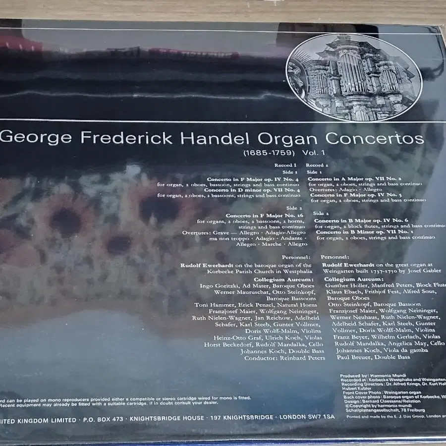 G.F. Handel Organ Concertos Vol.1 (수입2LP