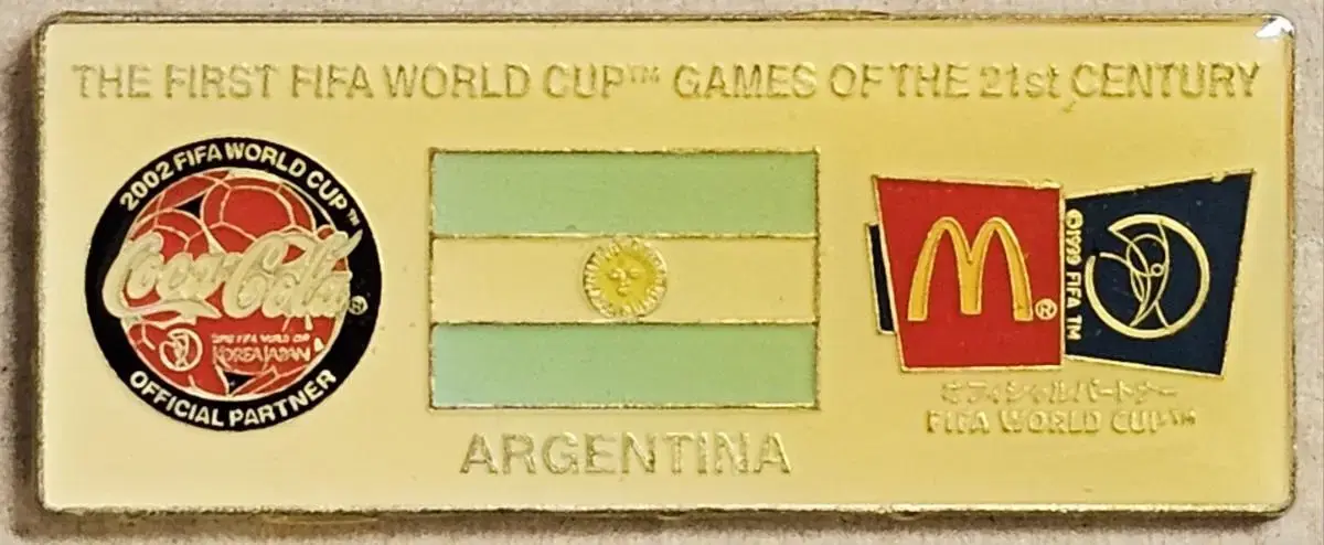 2002 Korea-Japan World Cup Coca-Cola Mcdonald's Argentina pin badge