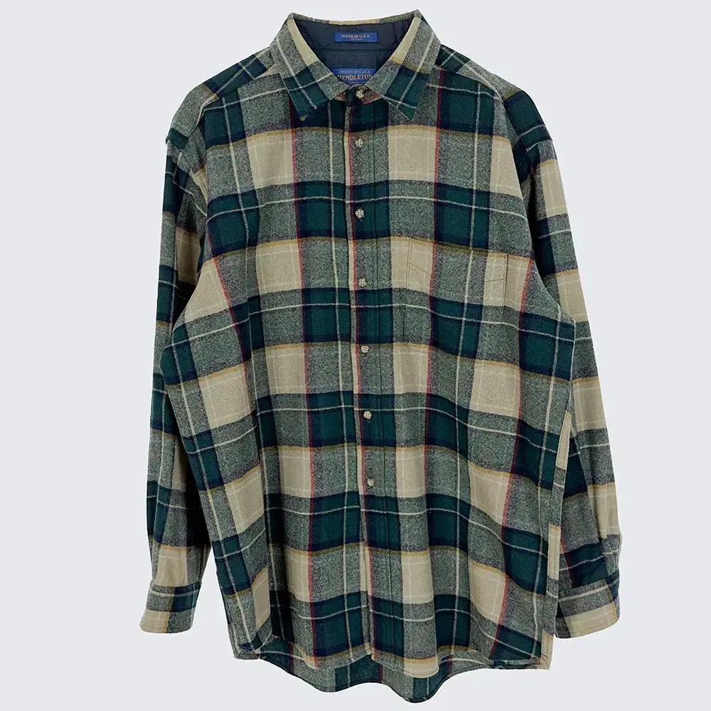 [Men's 110] Pendleton USA Check Shirt Southern Wool Vintage (18642)