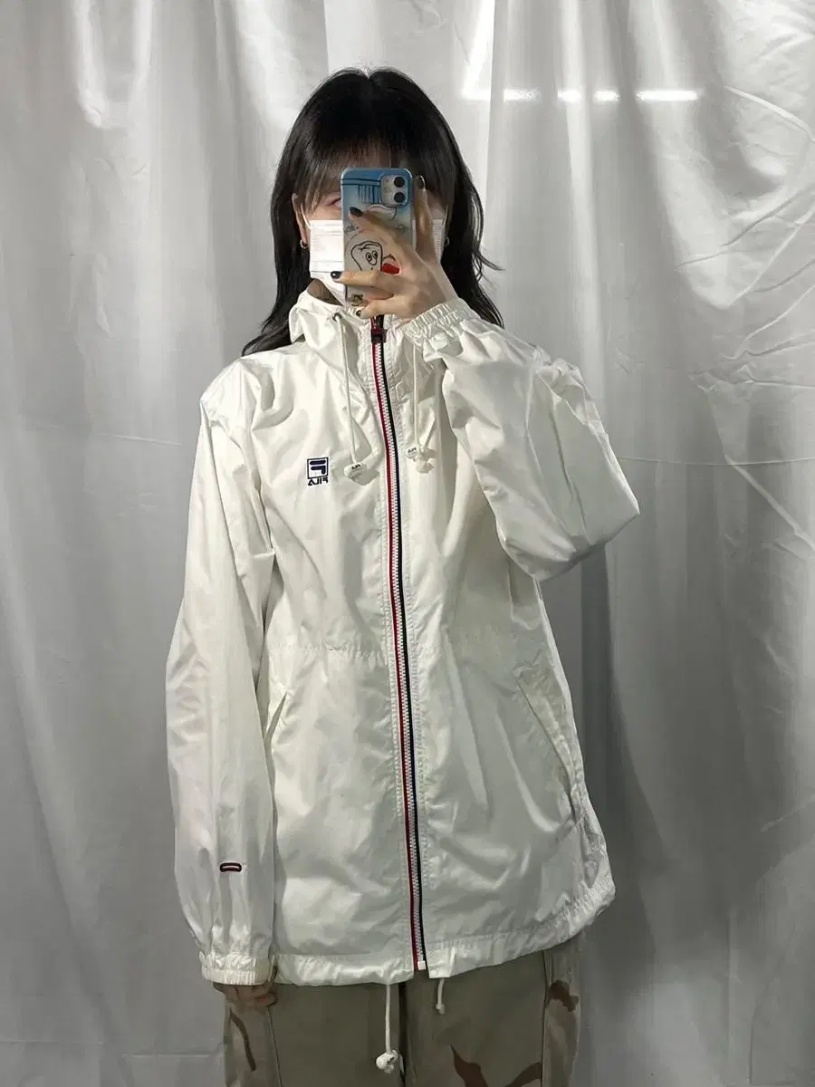 Wheela Zipline Point Overfit White Windbreaker M