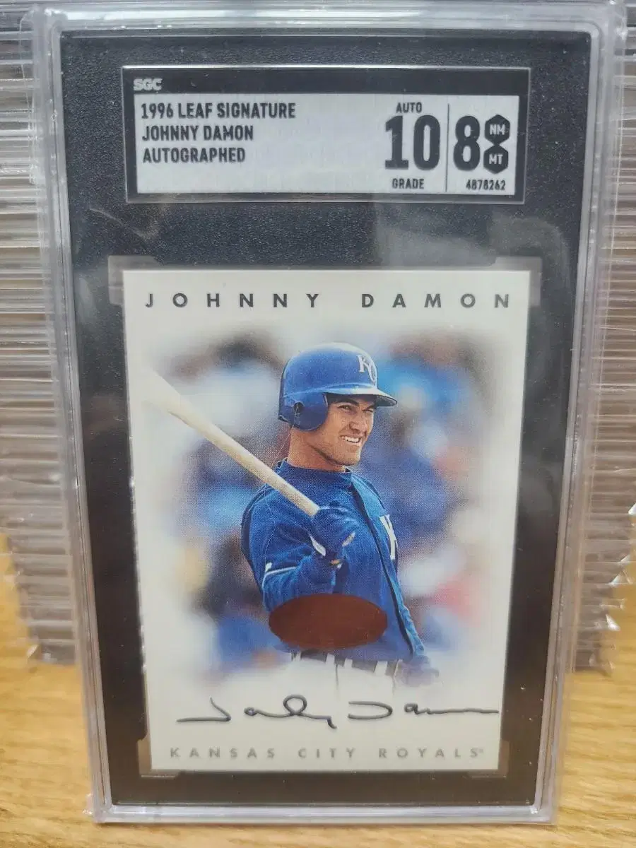 1996 Leaf Johnny Damon On Auto SGC 8/10