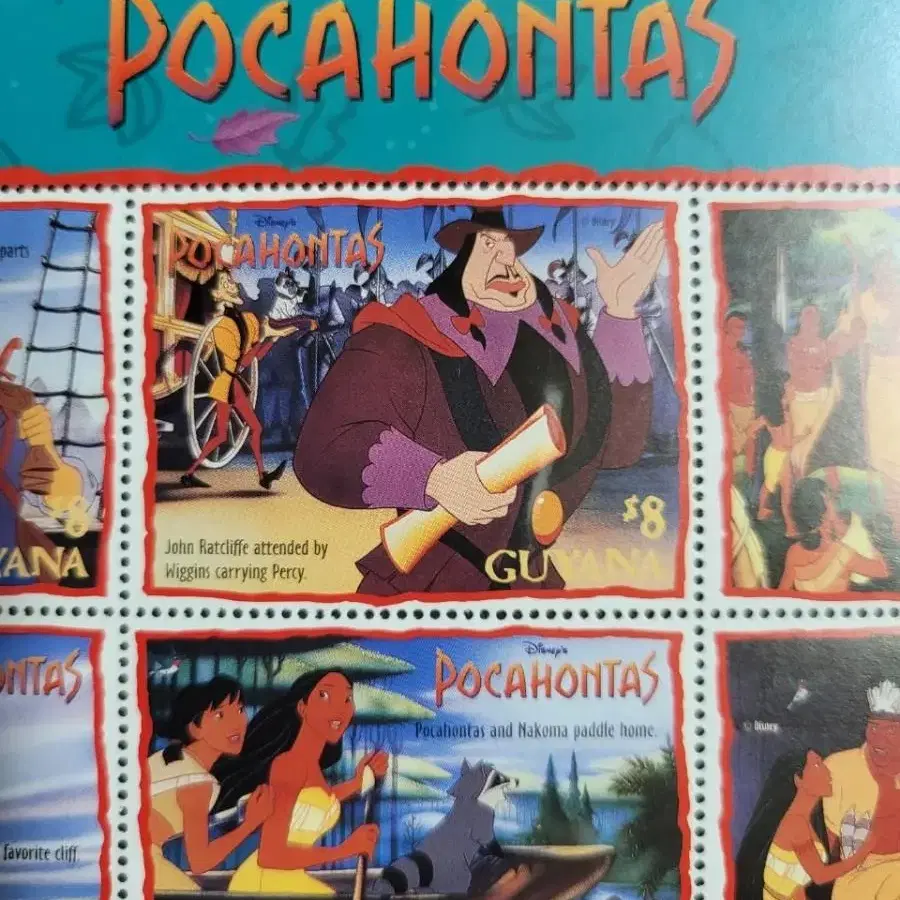 디즈니우표 포카혼타스 우표(3)POCAHONTAS