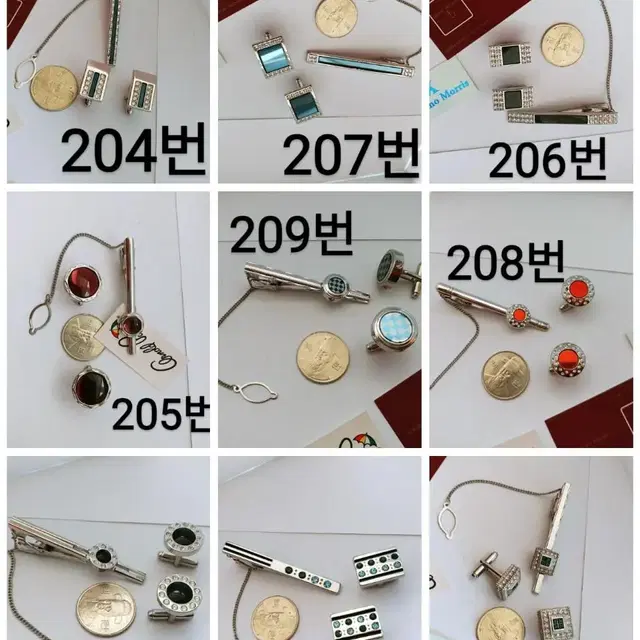 넥타이핀 커프스버튼 세트  초저가   11111