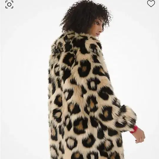 S) 마이클 코어스 Faux Fur 레오파드 코트 팝니다