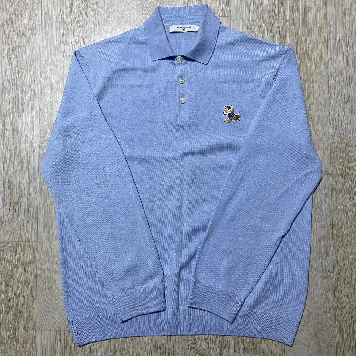 [XXL] Maison Kitsune Polo Knit Pale Blue