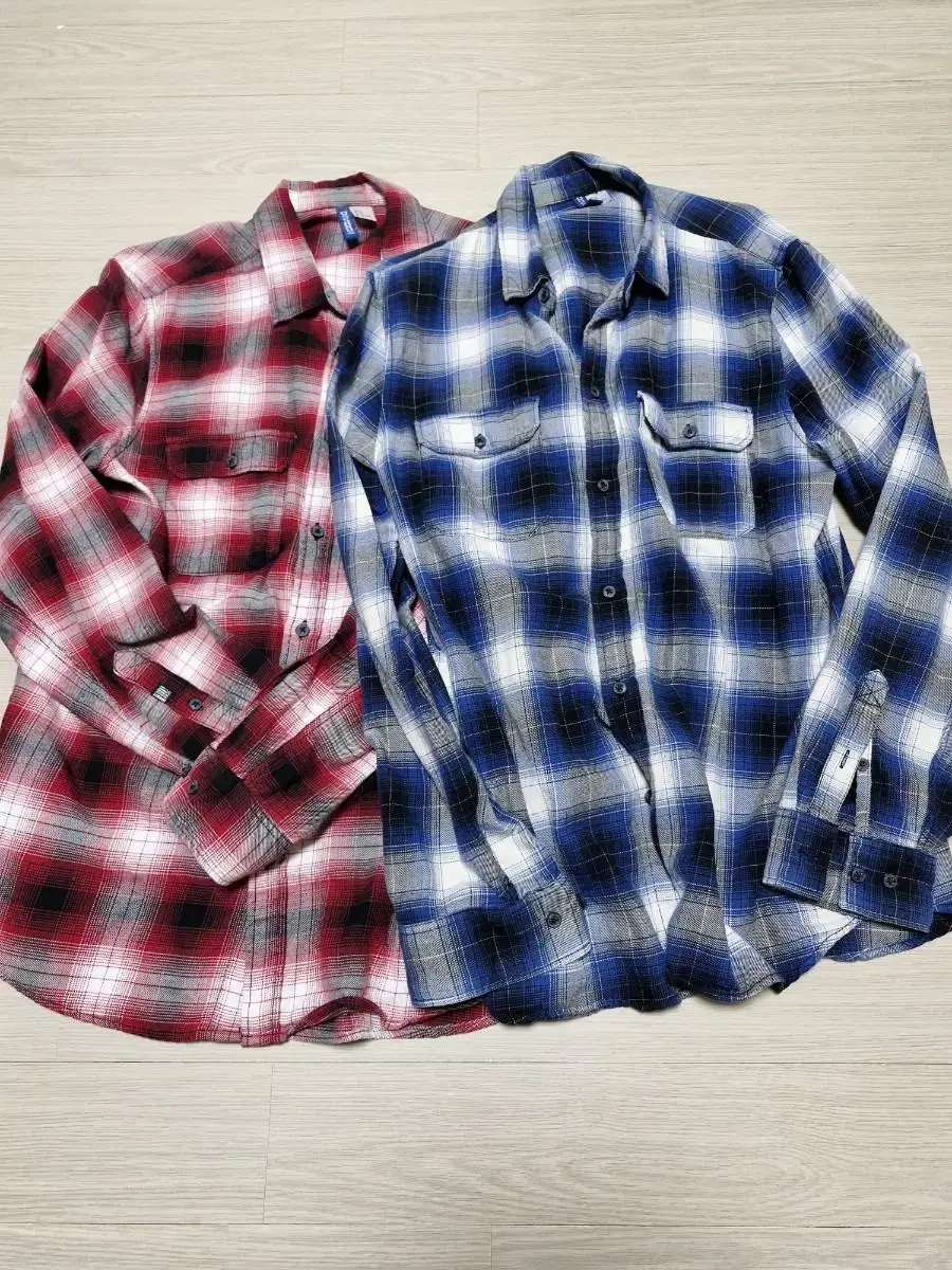 H&M Men's size 100 flannel shirts 2 pieces sold in bulk for 50,000 won