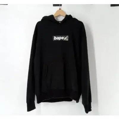 XL 베이프 박스로고 기모 블랙 후드티 BAPE XXL 2XL