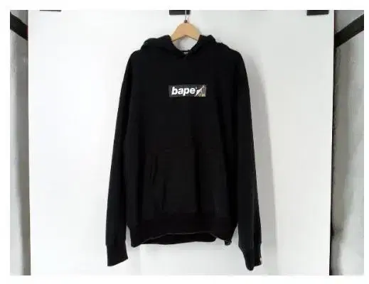 XL 베이프 박스로고 기모 블랙 후드티 BAPE XXL 2XL