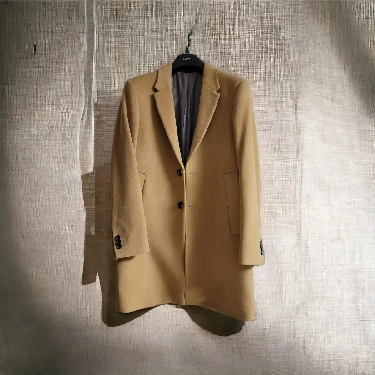 100% Premium Wool Coat - Camel/Tan