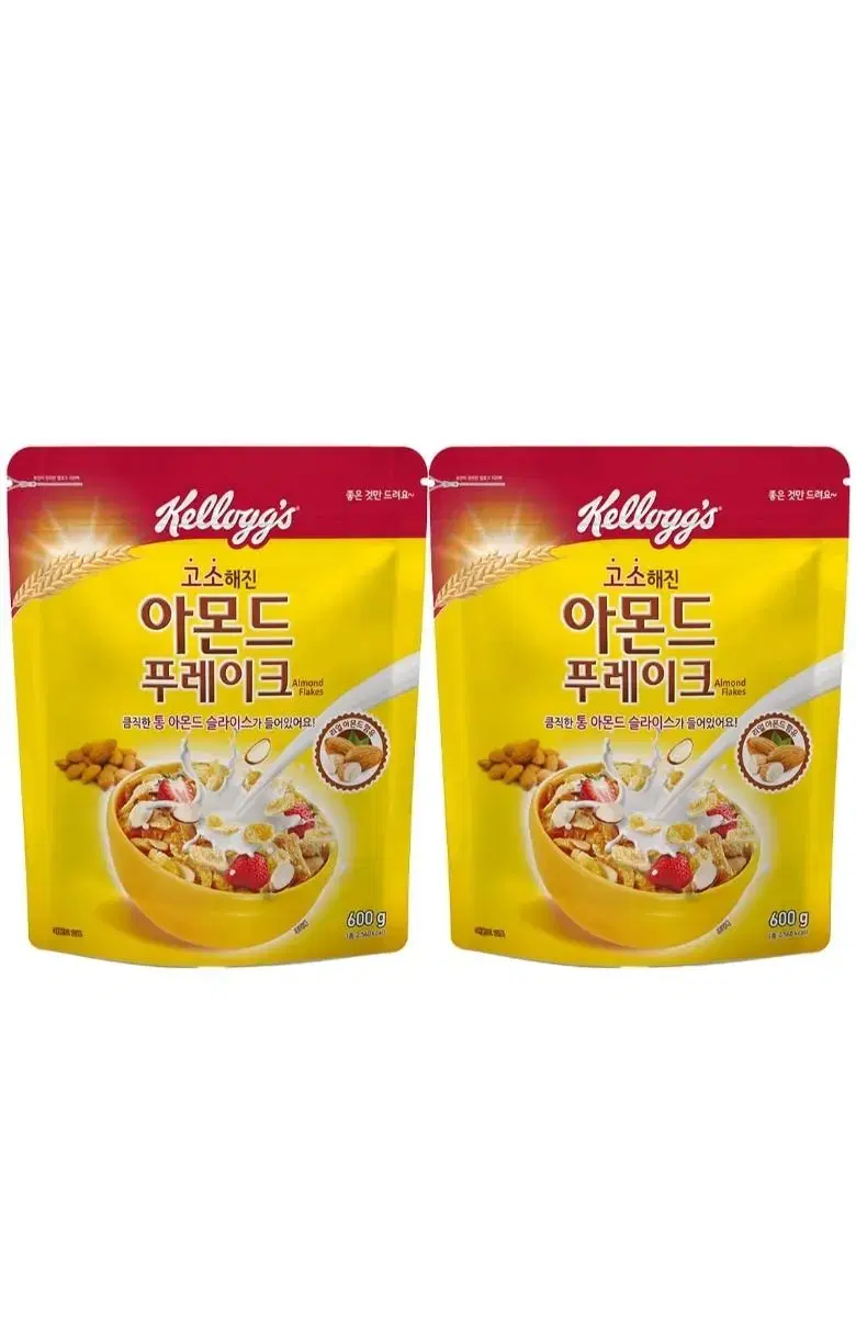 켈로그 아몬드후레이크 600g 2봉 무료배송 아몬드푸레이크 씨리얼 시리얼