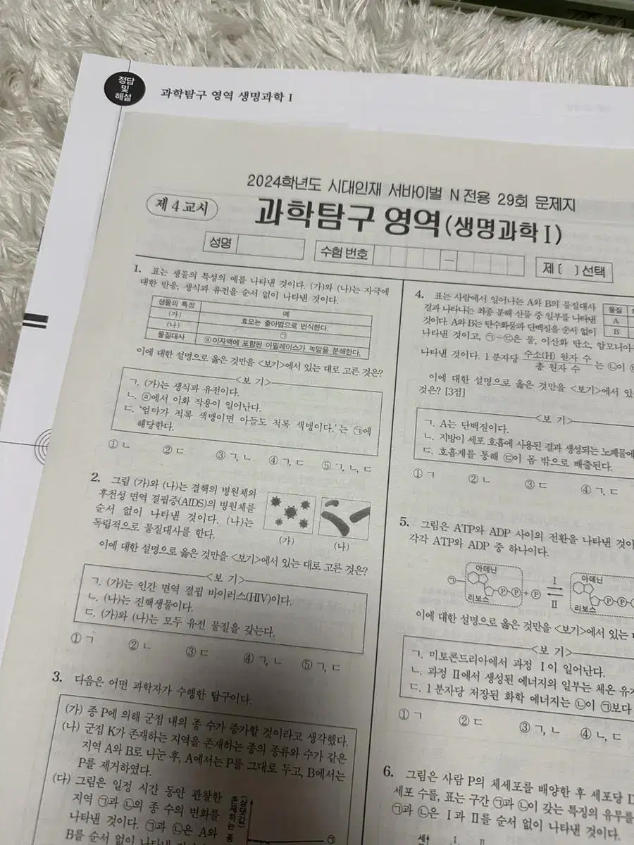 시대인재 생명 서바이벌 n전용 29회 실모