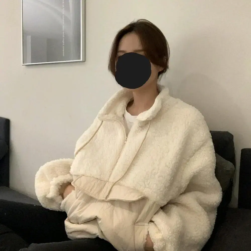 양털 아노락 후드 퀄팅 패딩 뽀글이 점퍼