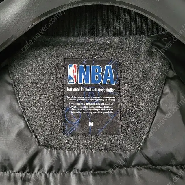 NBA 엔비에이 덕다운 패딩 스타디움 야구점퍼 모직 가죽 퀼팅 오리털M