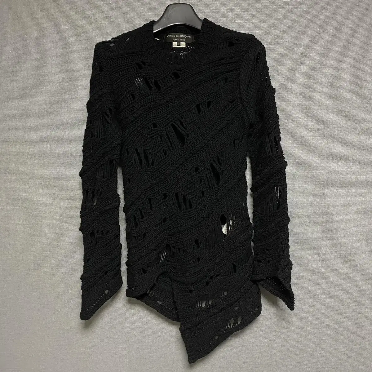 Comme des Garçons Song Homme Plus Spiral Grunge Knit Black F/W 2015