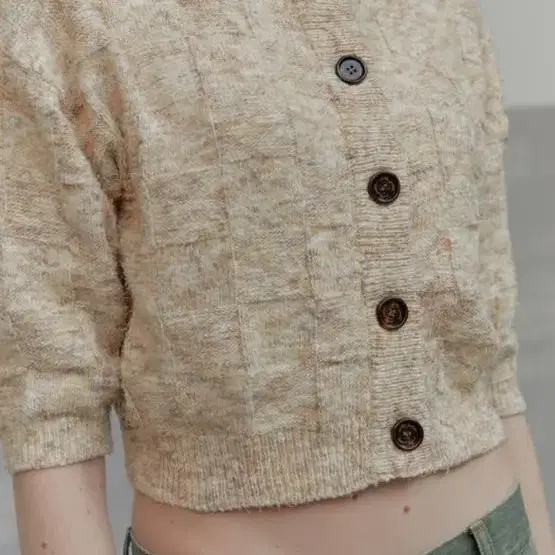 salty pebble  솔티페블 PUFF SHORT CARDIGAN