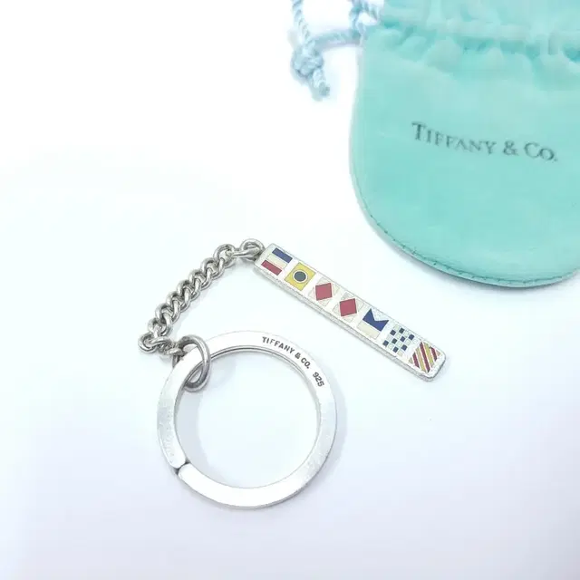 TIFFANY&CO 티파니앤코 만국기 925실버 플레이트 키링 A563