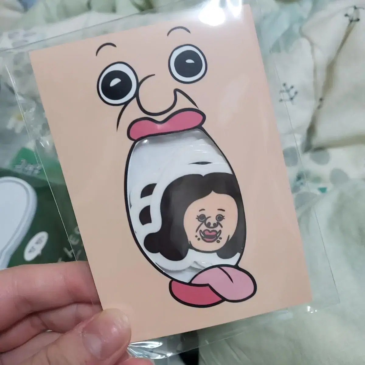 Bulk pack of open-mouthed stickers with a bun-bun doll