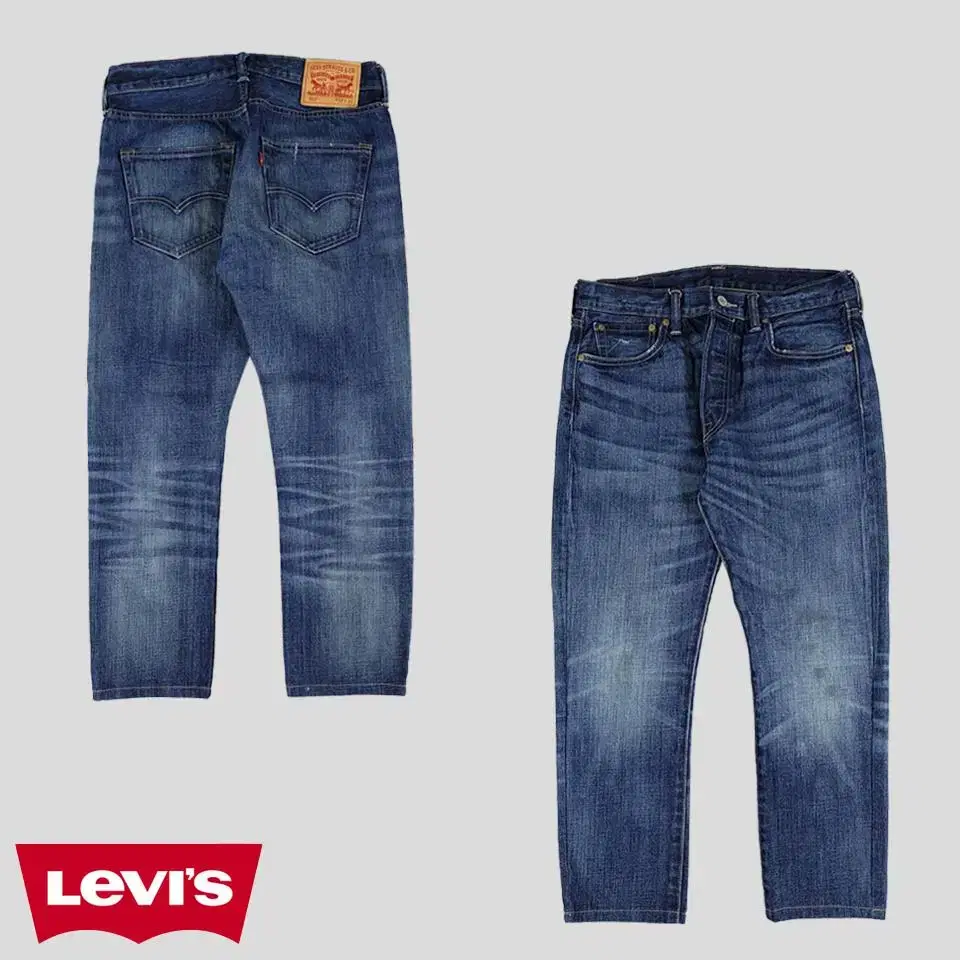 Levi's 501 Jin Blue Wash Blanket Tab Slim Straight Fit Button Fly Jeans Denim