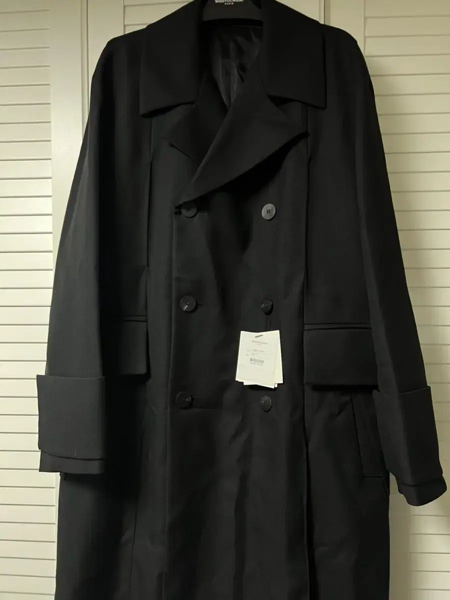 Wooyoung Mi Turn-up coat 22FW black 52 unworn new for sale